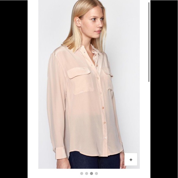 EQUIPMENT SLIM SIGNATURE SILK SHIRT IN FRENCH NUDE - Picture 2 of 2